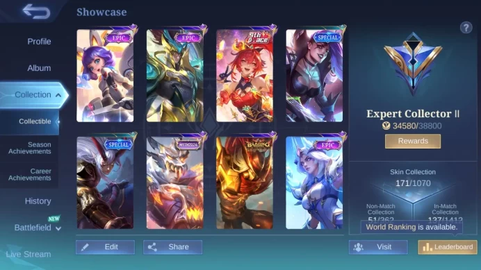 Hero 120|Skin 171|CC Natalia|Peace Fanny|Spongebob Cyclops|Meow Lesley Silvanna|Lunarfest Change|Dtamer Kimmy|EpicKarrie ML631B