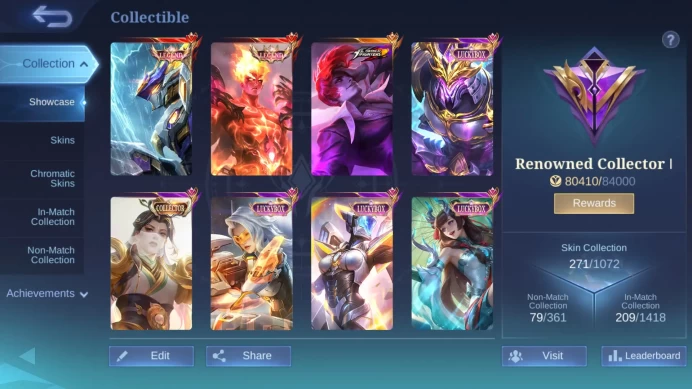 Hero 131|Skin 271|Legend Saber Valir|KOF Chou Karina|Transformers Roger|CC Luo Yi|Luckybox Saber Lesley Irithel Kagura ML640B