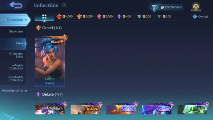 Hero 82|Skin 128|KOF Karina|Zodiac Aurora Irithel|Saber Saber|Venom Dyrroth Grock|Blazing Franco|Epic Uranus ML644B