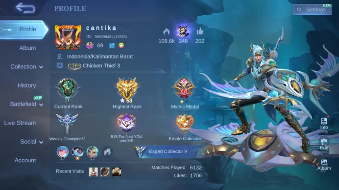 Hero 113|Skin 139|Dtamer Kimmy|Blazing Claude|Venom Gusion|Epic Gusion Vale YSS Lancelot Grock Zil Kagura Harley ML662B