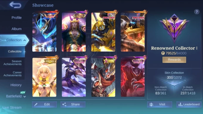 Hero 131|Skin 300|Legend Gusion|TF Xborg|Prime Beatrix|CC Valir|Luckybox Fanny Haya Estes|Zodiac Lancelot Martis Selena ML667B