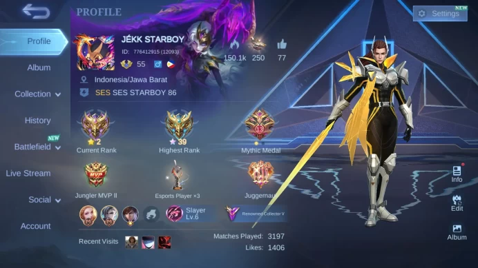 Hero 104|Skin 218|CC Silvanna|Annual Hayabusa|Champion Lancelot|Zodiac Lancelot Martis Helcurt Zhask|Saint Seiya Badang ML690B