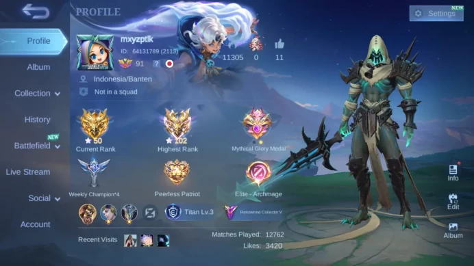 Hero 131 | Skin 253 | IMMORTAL | KOF Karina | Collector Natalia | Peace Fanny | Spongebob Cyclops | Epic Freya | ML692B