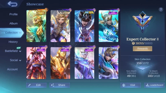 Hero 98|Skin 159|Prime Granger|Saint Seiya Badang|Dtamer Kimmy Valir|Lightborn Harith|Venom Hanabi|Blazing Aldous ML694B
