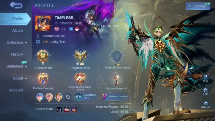 Hero 93|Skin 186|Prime Granger|KOF Karina|Sanrio Floryn|CC Natalia|MSC Natan|Meow Julian|Lightborn Tigreal Granger ML706B