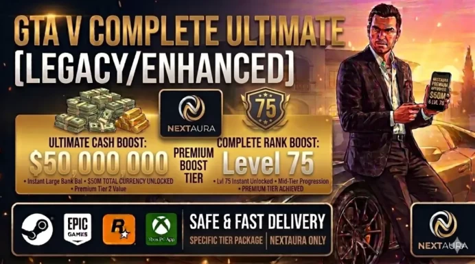 50M Pure Cash + 75 RP Level | GTA Online | Enhanced/Legacy | Cash and RP Level Boost | Steam, Epic, Rockstar