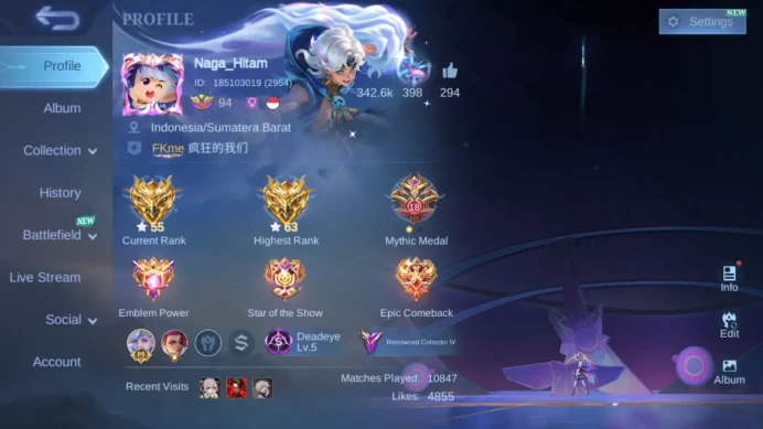 Hero 131|Skin 249|KOF Karina|CC Natalia|Luckybox Zilong|Atomic Miya|Lunar Chang'e|Saber Freya|Blazing Claude Esmeralda ML722B