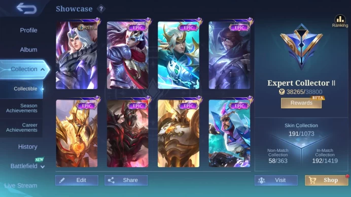 Hero 124|Skin 191|Dtamer Lancelot Estes|Saber Johnson|Epic Lancelot YSS Roger Terizla Moskov Khaleed Bane Harley Chang'e ML729B