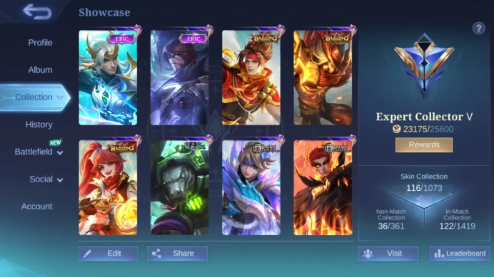 Hero 71|Skin 116|Dtamer Kimmy Valir|Saber Layla|Venom Grock|Blazing Claude Aldous Layla|Epic YSS Roger Rafaela ML732B