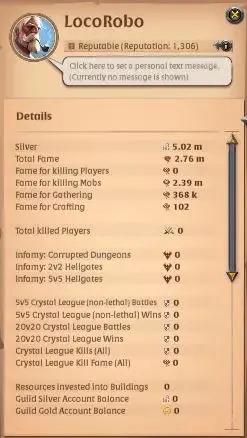 ASIA | 2,76M Total Fame - 5M Silver | T8 Lumberjack - T7 War Gloves Build |Take Gmail|Check SS|(AO821)