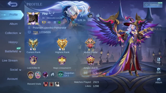 Hero 93|Skin 121|KOF Karina|M7 Granger|Luckybox Alice|Spongebob Cyclops|Naruto Vale|Myth Hylos|Venom Gusion|Epic Zilong ML746B