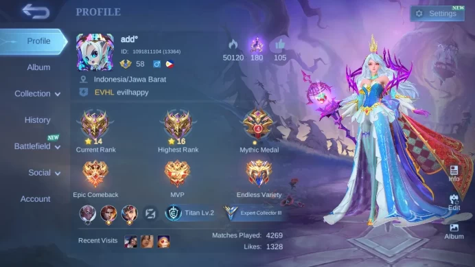 Hero 97|Skin 133|1 Starlight Card|Zenith Vexana|M5 Yu Zhong|Peace Fanny|Luckybox Saber Akai Karrie|Lightborn Alucard ML750B