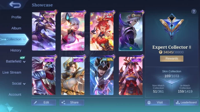Hero 102|Skin 169|Peace Fanny|Luckybox Fanny|Valentine Fanny|Saint Seiya Badang|Dtamer Ling|Saber Freya|Epic Lance Luo Yi ML774B