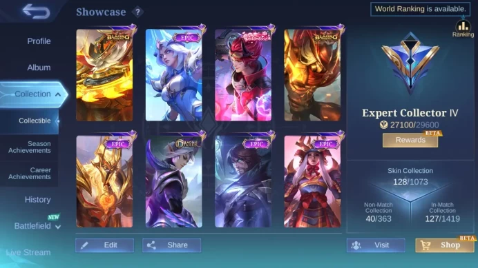 Hero 94|Skin 128|CC Nata|Spongebob Cyclops|Dtamer Ling|Valentine Claude|Blazing  Layla Aldous|Epic Roger Karrie Terizla ML787B