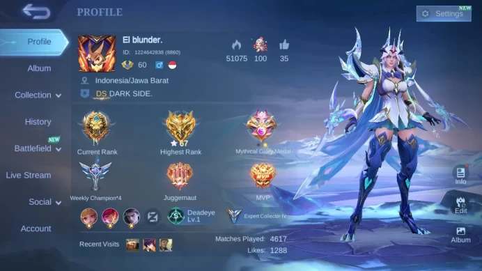 Hero 94|Skin 128|CC Nata|Spongebob Cyclops|Dtamer Ling|Valentine Claude|Blazing  Layla Aldous|Epic Roger Karrie Terizla ML787B