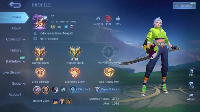 Hero 83|Skin 171 M6 Claude|Annual Haya|Covenant Benedetta|Peace Fanny|Saint Seiya Badang|Luckybox Zhask|Zodiac Martis ML800B