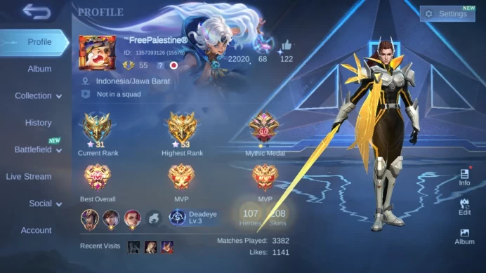 Hero 112|Skin 208|Luckybox Lunox Uranus|Meow Julian|Champion Lance|Zodiac Karina Irithel|Valentine Granger ML808B
