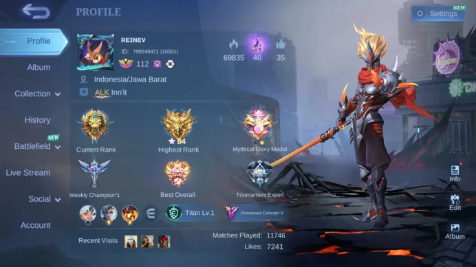 Hero 131|Skin 225|Emblem All Max|Renowned CC 5|Annual Haya|Sanrio Floryn|Spongebob Cyclops|Lightborn Tigreal ML809B