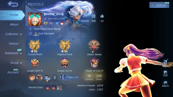 Hero 99|Skin 228|Glory|Aspirants Guin|Sanrio Floryn|CC Badang|Meow Julian|Luckybox Karrie Lesley Martis Change| ML821B