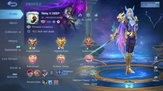 Hero 131|Skin 322|Transformers Johnson|Annual Karrie|Luckybox Selena|Stun Chou|Zodiac Lance Lunox|Blazing Claude Esme ML829B
