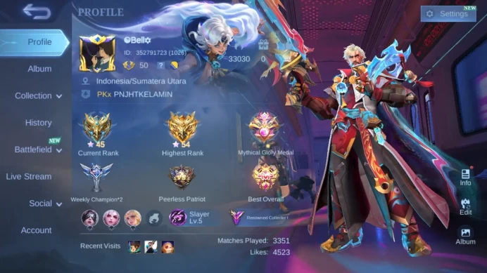 Hero 121|Skin 245|AOT Martis|MetroZero Roger|Gold Saint Seiya Badang|Aspirants Change|Annual Haya|CC Hanzo ML830B