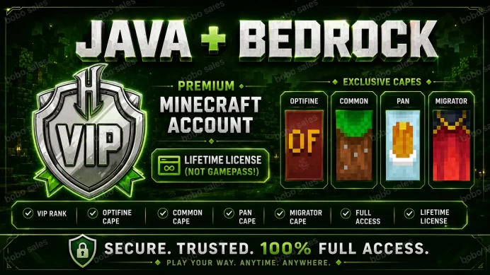 (Optifine + Common + Migrator + Pan Cape. Hypixel VIP) Account from 01-Nov-2022. Microsoft account with mail.