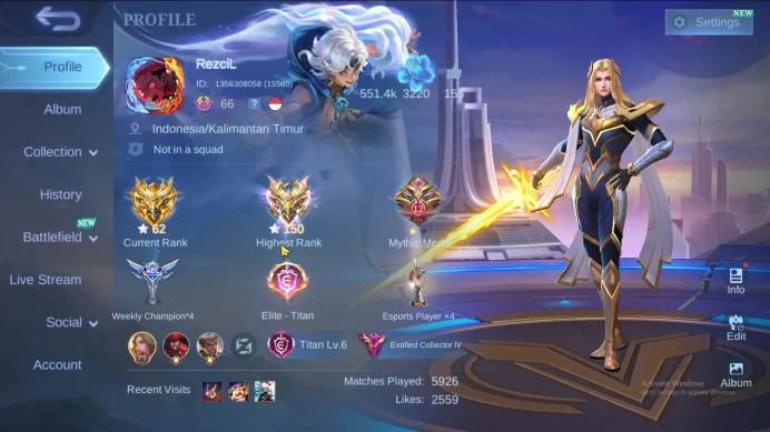 Hero 124|Skin 317|Legend Lunox|Dawning Lance|AOT Martis|Kishin Karrie|KOF Guin|CC Lapu Lapu|Zodiac Lance Hilda Selena ML926B