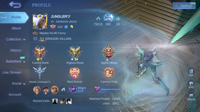 Hero 131|Skin 256|Prime Granger|Saint Seiya Valir Badang|Create Odette Luo Yi|Blazing Aldous Esmeralda ML937B