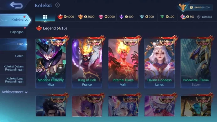 Hero 131 | skin 571 | legend franco | legend valir | legend miya | legend lunox recal tas tas ML966B