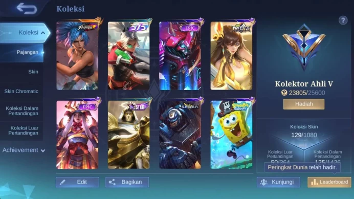 hero 97 | skin 129 kof karina epic freya, saber jhonson, epic grock much special skin and starlight ML970B
