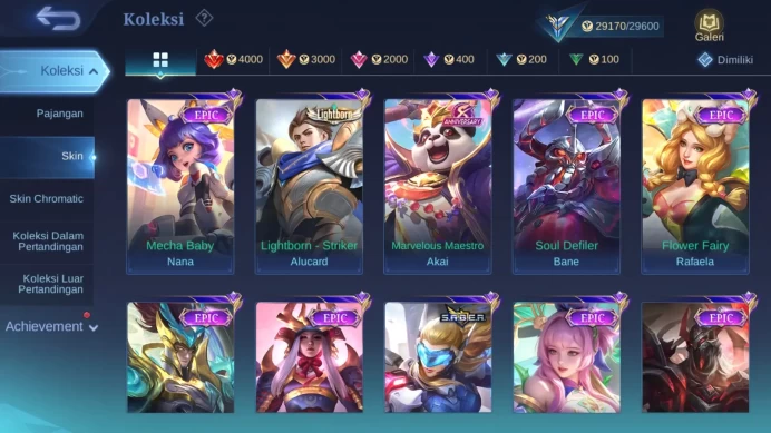 Hero 85 | Skin 119 | Lightborn Alucard | Dtamer Valir, Lancelot | Epic Roger | Venom Dyrroth ML999B