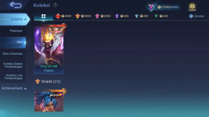 Hero 131 Skin 273 | Legend Franco | Annual Angela | Zodiac Lance | Mworld Wanwan | Kof Karina ~ ML1115B