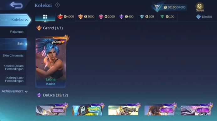 Hero 131, Skin  166 create granger,  christ eudora, saint saiya badang ML1125B