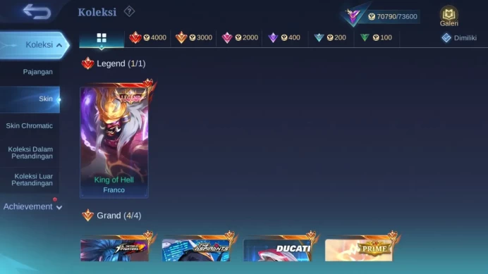 Hero 132 Skin 271 | legend Franco | Ducati Leomord | Prime Beatrix | Aspirant Ruby | LBox Kagura | Champ Chou check ss ML1150B