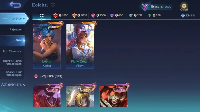Hero 130 Skin 268 | Legend Franco | Stunt Chou | Luckybox Zhask, Hayabusa | Zodiac Irithel | KOF Karina check ss ML1158B