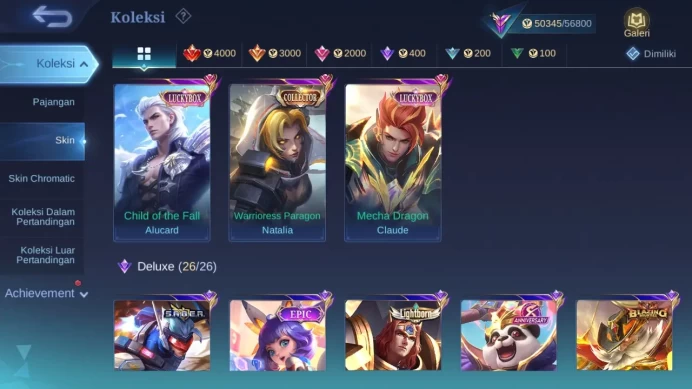 Hero 128 Skin 215 | Luckybox Alucard, Claude | Lightborn Fanny | Covenant Benedetta | Stunt Brody ML1167B