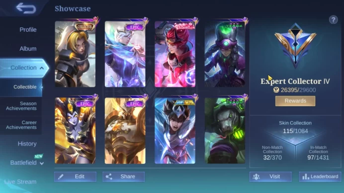 Hero 70 Skin 115 | Meow Julian, Silvanna | Epic Gusion, Khufra, Irithel | Dtamer Kimmy, Masha, Estes check ss ML1170B