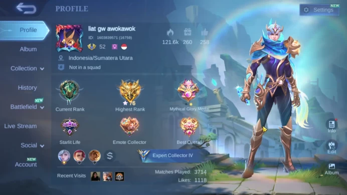 Hero 70 Skin 115 | Meow Julian, Silvanna | Epic Gusion, Khufra, Irithel | Dtamer Kimmy, Masha, Estes check ss ML1170B