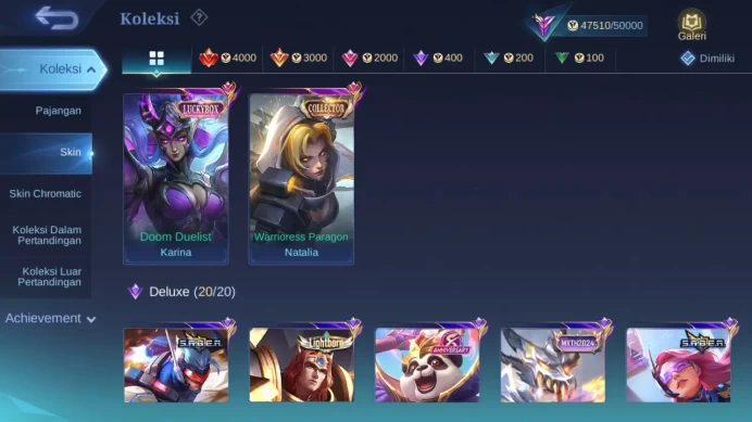 Hero 131 Skin 237 | KOF Karina | Luckybox Karina | CC natalia | Dtamer Kimmy, Valir | Valentine Claude check ss ML1172B
