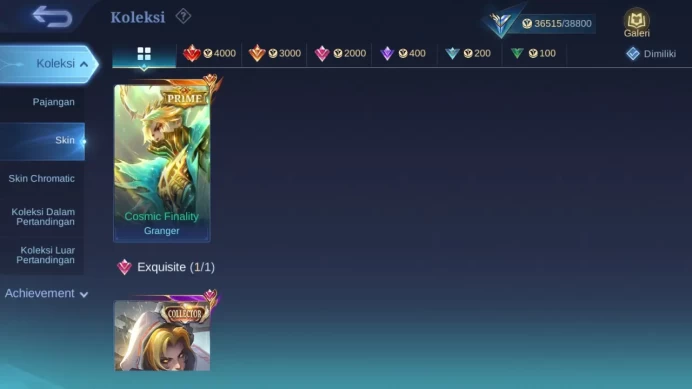 Hero 86 Skin 150 | Prime Granger | Zodiac Selena, Helcurt | Dtamer Ling | Valentine Granger | Spongebob check ss ML1187B