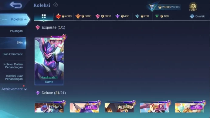 HERO 73, SKIN 126 lB karrie, saber cyclops, venom GS, dragon Kimmy, Saint saya badnag, rising Uranus, msc claude ML1195B