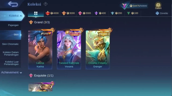HERO 132 SKIN 227 VEXANA zenith, Prime Granger, Saber freya, venom GS, Dragon ling, more special skin Check SS ML1198B