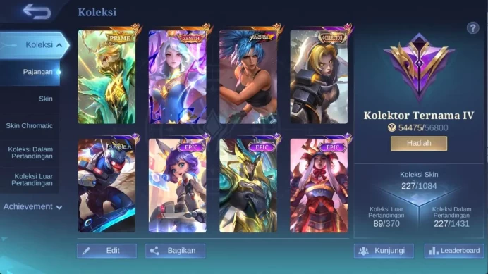 HERO 132 SKIN 227 VEXANA zenith, Prime Granger, Saber freya, venom GS, Dragon ling, more special skin Check SS ML1198B