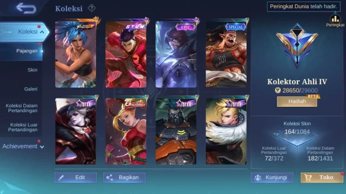 hero 126, skin 164 stun chou, kof karina, summer claude, create granger, christ karina, more detail check ss ML1202B