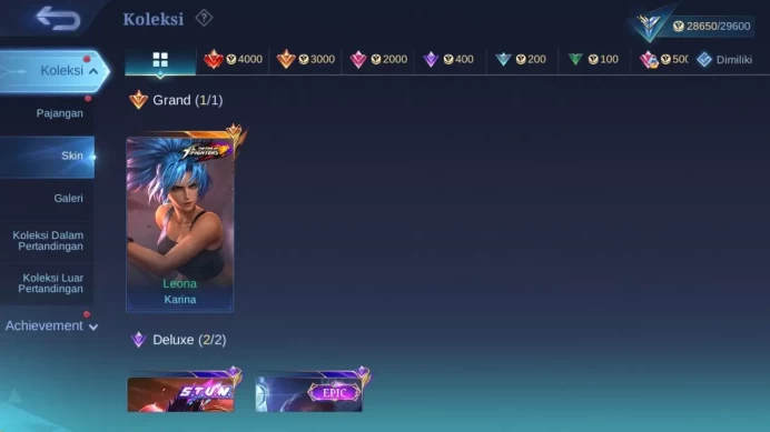 hero 126, skin 164 stun chou, kof karina, summer claude, create granger, christ karina, more detail check ss ML1202B