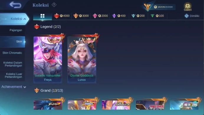 hero 132 skin 500+ legen (lunox, freya), wyrmlord Moskov, metro z roger, aspirant vexana, KOF dirroth, CC YSS, ML1248B