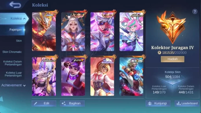 hero 132 skin 500+ legen (lunox, freya), wyrmlord Moskov, metro z roger, aspirant vexana, KOF dirroth, CC YSS, ML1248B