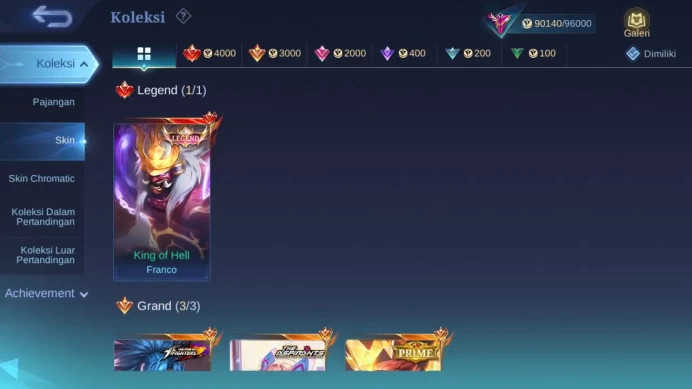 Hero 132 Skin 331 | Legend Franco | Aspirant Angela | Prime Yuzhong | Luckybox Eudora+Karrie+Kimmy+Franco Check ss ML1253B