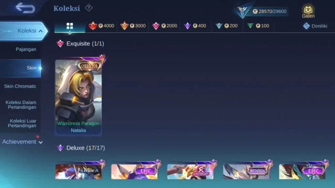 Hero 60 Skin 145 | CC Natalia | Lunar Change | Create Kadita | Epic Pharsa, Moskov | Venom Gusion Check ss ML1259B
