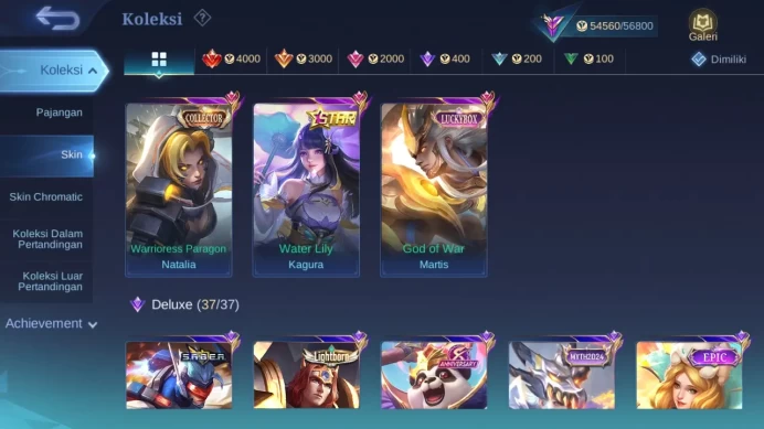 Hero 98 Skin 203 | KOF Karina | Sanrio Floryn | Annual Kagura | Luckybox Martis | Covenant Eudora check ss ML1260B